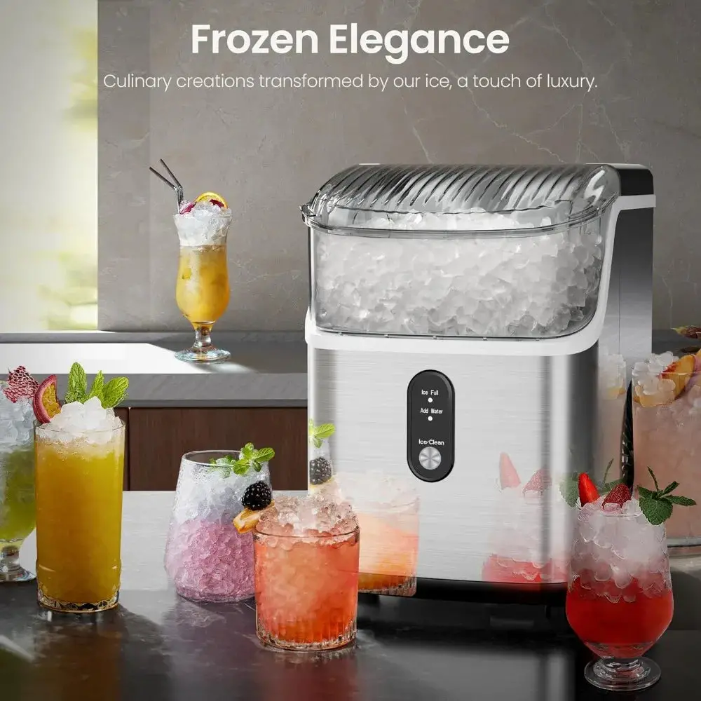 Ice Makers Countertop, 35lbs/Day, One-Click Operation, Self-Cleaning, Pellet Ice Maker Countertop for Home/Kitchen/Office