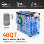 Lodówka samochodowa, 48QT (45L) Lodówka samochodowa elektryczna Chłodziarka APP Control, Lodówka 12V -4℉~68℉, Przenośna lodówka na kemping