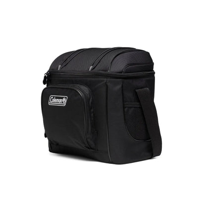 16-cans Insulated Soft Cooler Bag, Black, Adjustable Padded Sling Strap and Padded Side Handles for Easy Transport