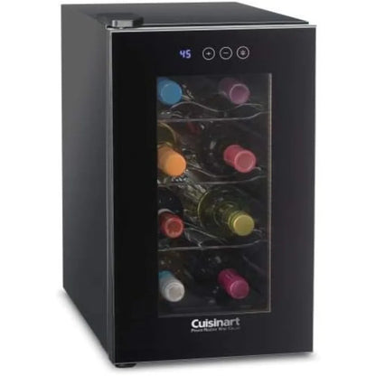 8-Bottle Private Reserve Wine Cellar, Wine Cooler Refrigerator, LED temperature display Touchscreen controls, Black