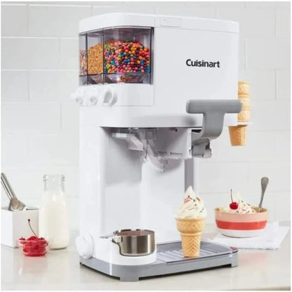 Soft Serve Ice Cream Machine- Mix It In Ice Cream Maker for Frozen Yogurt, Sorbet, Gelato, Drinks 1.5 Quart, White