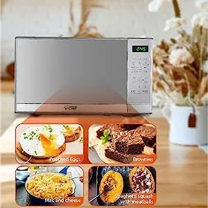 Microwave with 10 Power Levels, 700W with Digital Display, Countertop Microwave with Child Safety Door Lock, Programmable