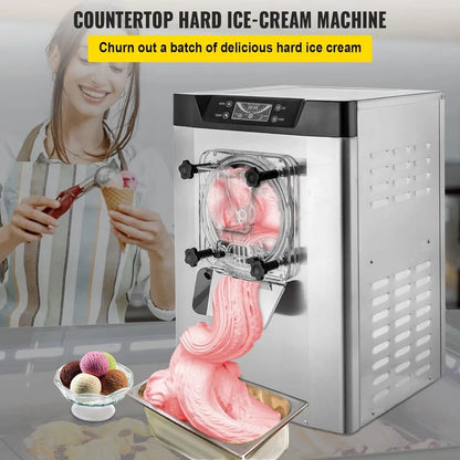 Commercial Ice Cream Machine 1400W 20/5.3 Gph Hard Serve Ice Cream Maker with LED Display Screen Auto Shut-Off Timer