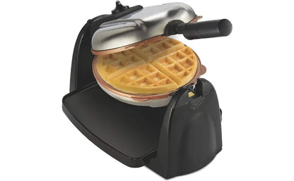 Belgian Waffle Maker with Removable Nonstick Plates, Single Flip, Ceramic Grids, 800-watts, Adjustable Browning Control, Black