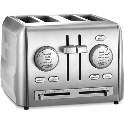 4-Slice Custom Select Toaster Stainless Steel Toaster for Bread Toast Machine Cooking Appliances Kitchen Home