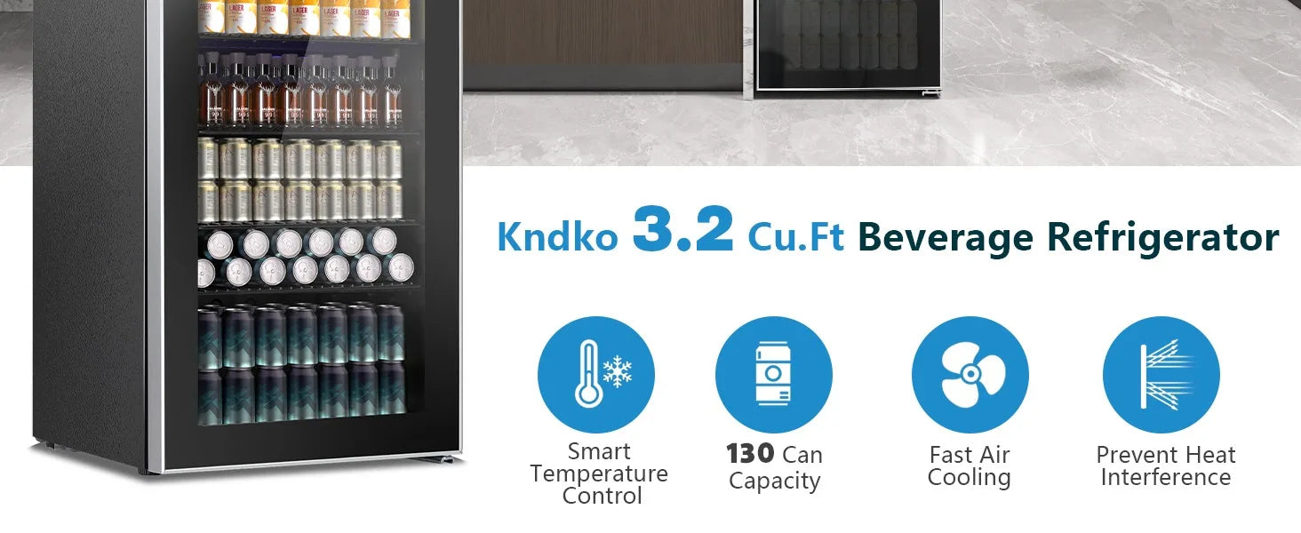 Lodówka i chłodziarka do napojów, Mini lodówka 130 puszek, Mała chłodziarka z wyświetlaczem cyfrowym 32~61℉, Lodówka z 4 półkami
