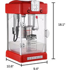 Pop Pup Countertop Popcorn Machine – Maszyna do popcornu stołowego, robi 1 galon – czajnik 2,5 uncji, tacka na popcorn, lampka grzewcza i łyżka, czerwony