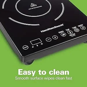 Portable Single Induction Cooktop Countertop Burner Hot Plate with Fast Heating Mode, 1800 Watts, 10 Temperature Settings