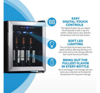 Compact Wine Cooler Refrigerator, 16 Bottle Capacity, Freestanding Countertop Wine Cellar in with UV Protected Glass Door