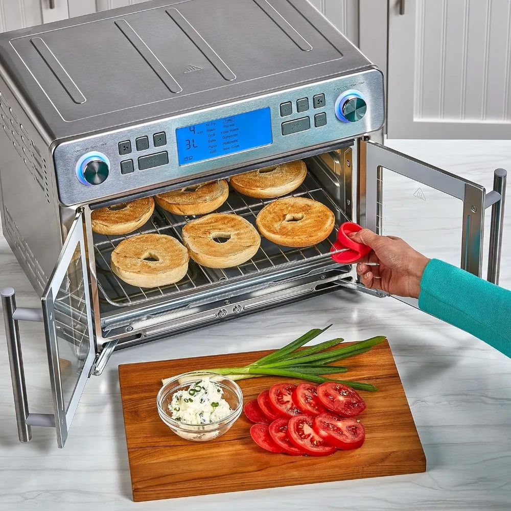 Piekarnik dwustrefowy 360 Air Fryer Combo z drzwiami francuskimi, 25 QT, umożliwiający jednoczesne przyrządzanie dwóch potraw na dwa różne sposoby