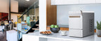 Countertop Nugget Ice Maker, Self-Cleaning Pellet Ice Machine, Open and Pour Water Refill, Stainless Steel Housing