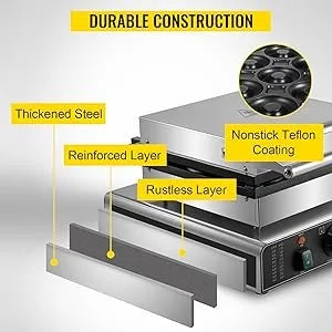 Electric Donut Maker, 9 Holes Commercial Donut Machine, 2000W, Double-Sided Heating, with Non-stick Teflon Coating