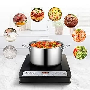 1800W Digital Electric Portable Induction Cooktop Countertop Burner, with 8 Power & Temperature Settings & 180 Mins Timer Auto