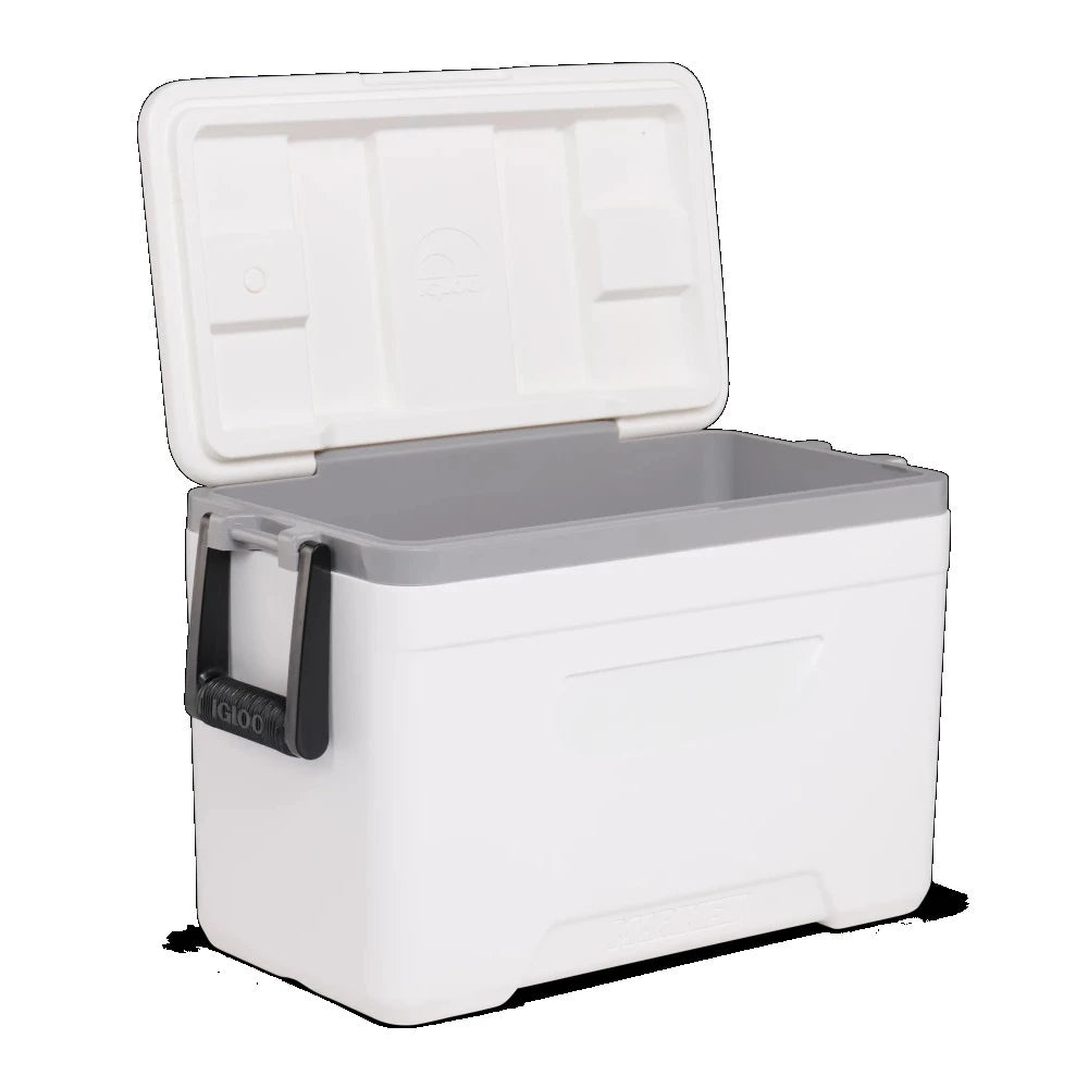 Морський термоохолоджувач з твердими стінками 25 QT, білий (10,46" x 20,56" x 13,06"), ультрафіолетові інгібітори запобігають пошкодженню від сонця, вміщує до 36 банок