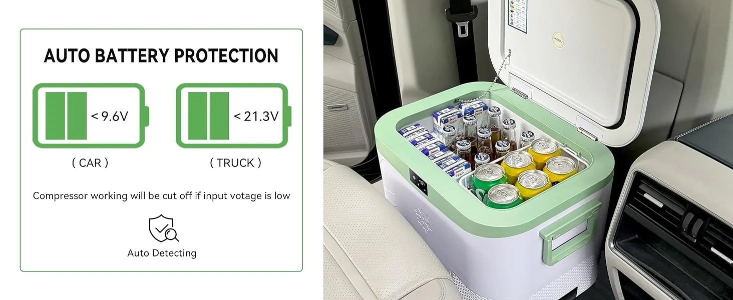 Lodówka samochodowa przenośna 12 V lodówka 19 kwart (18 litrów) zamrażarka sprężarkowa chłodziarka do ciężarówki, furgonetki, kampera, SUV i użytku domowego