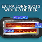 Long Slot 4 Slice Toaster, Countdown Timer, 6 Toast Setting, Defrost, Cancel Function, Built-in Warming Rack, Extra Wide Slots