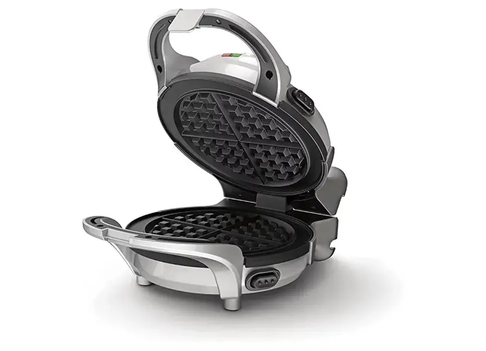 Double Belgian Waffle Maker - Round, waffle maker machine, Two sets of removable plates