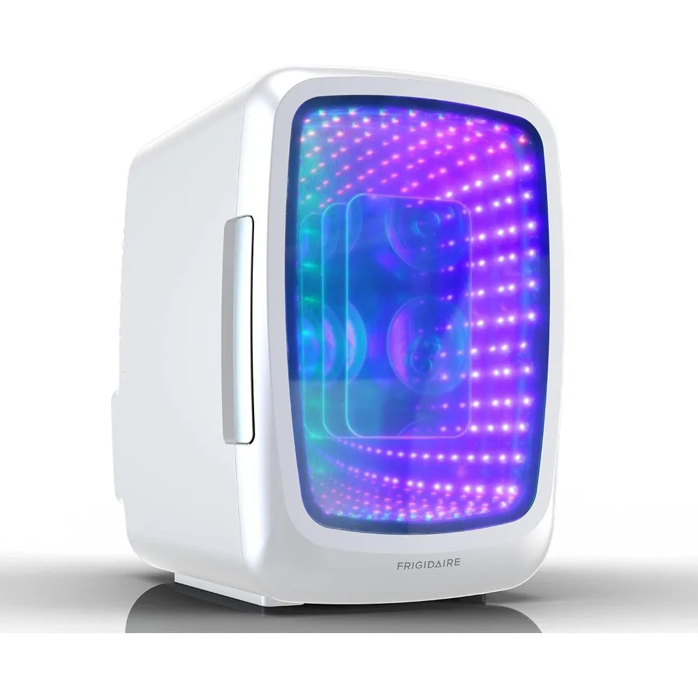 Mini lodówka, 4 litry/6 puszek mała lodówka z oświetleniem LED, podświetlana mini lodówka na napoje do gier, Stealth