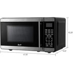 Microwave Oven 700-Watts Compact with 6 Pre Cooking Settings, Speed Defrost, Electronic Control Panel and Glass Turntable