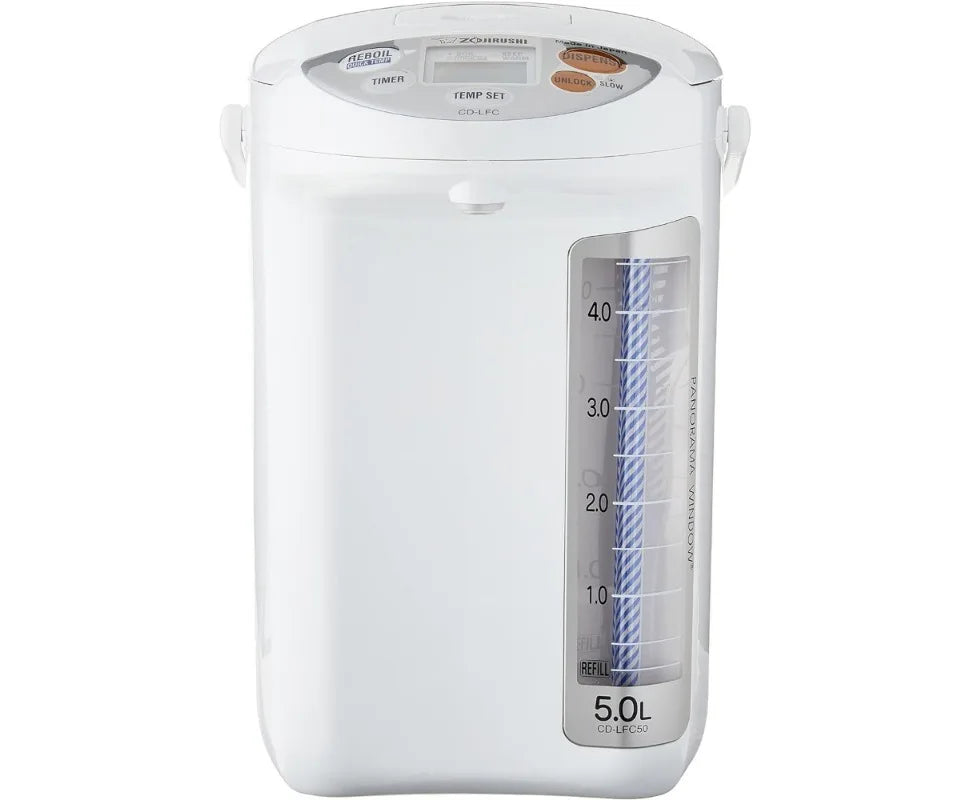 Micom Water Boiler and Warmer. Easy-to-clean nonstick interior, 169 oz/5.0 L, White, Four temperature settings, Household