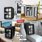 Mini lodówka chłodząca, 6,5 cala 4 litry Retro Window Standard Door Compact Mini lodówka, zintegrowany uchwyt do przenoszenia, nowy