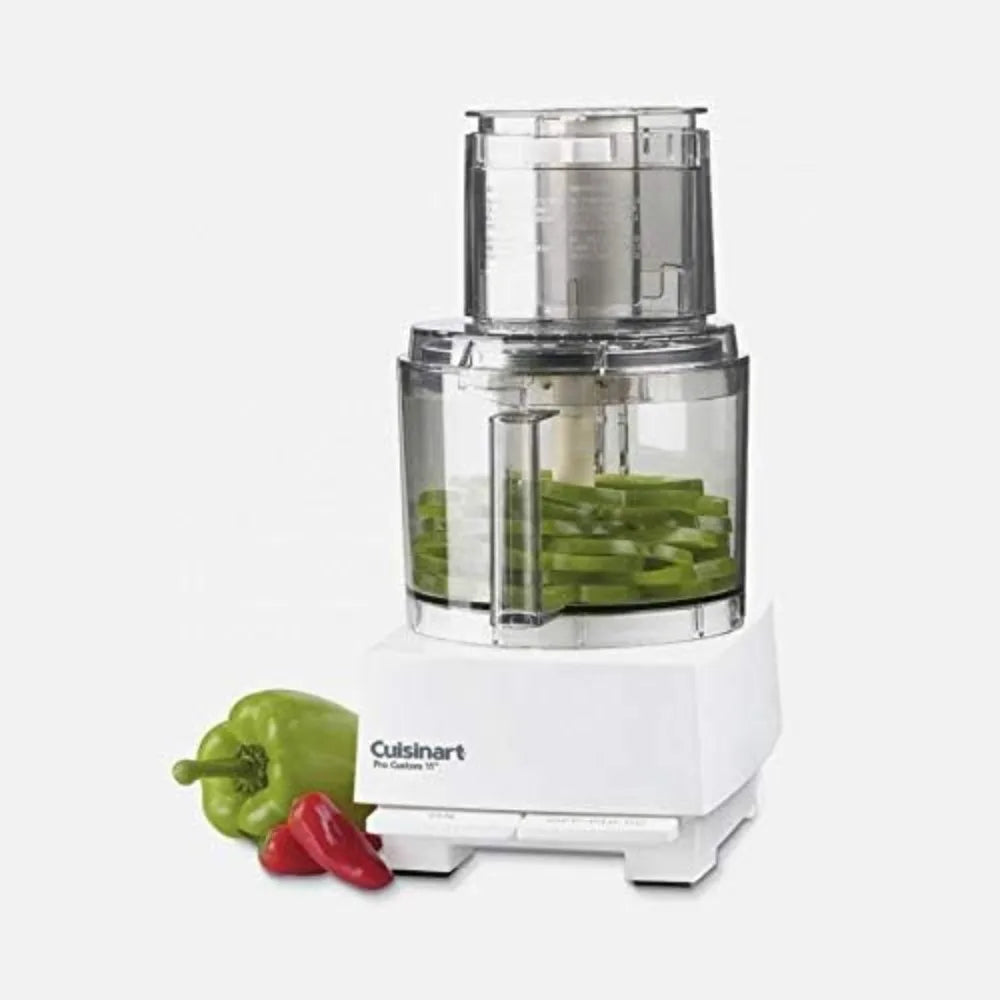 Custom 11 Cup Food Processor With 625-Watt Motor and Extra-Large Feed Tube allows, Included for Even More Versatility, White