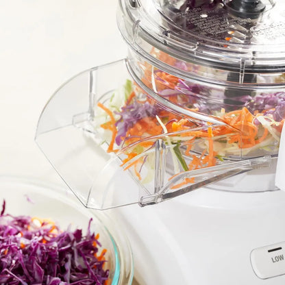 9-Cup Continuous Feed Food Processor with Fine and Medium Reversible Shredding and Slicing Disc, Universal Blade, Household