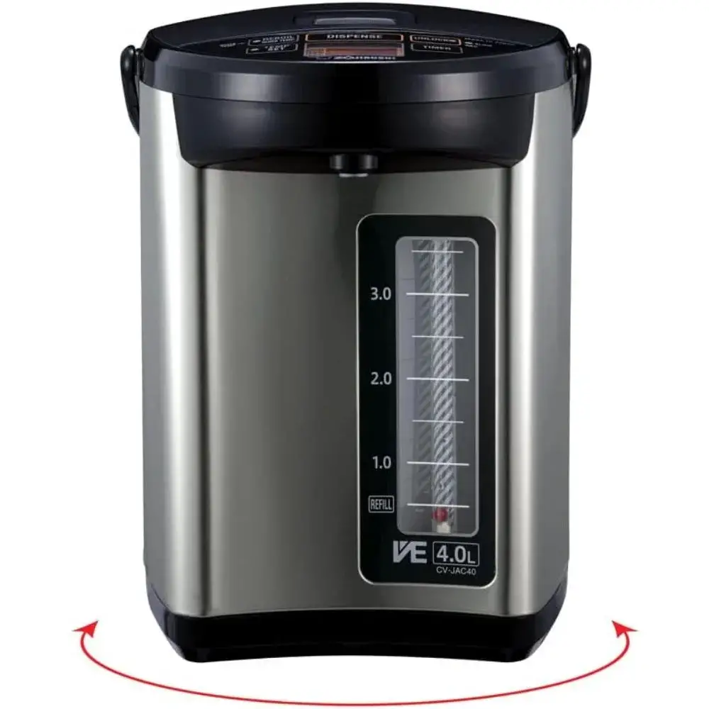 Hybrid Water Boiler & Warmer, 5.0 Liter, Stainless Black, Vacuum-Electric hybrid Keep Warm System, With Rotating Base, Household