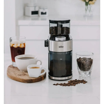 Electric Burr Coffee Grinder, Easy-Clean Design, Edges an Antistatic Coating, Kitchen Appliances