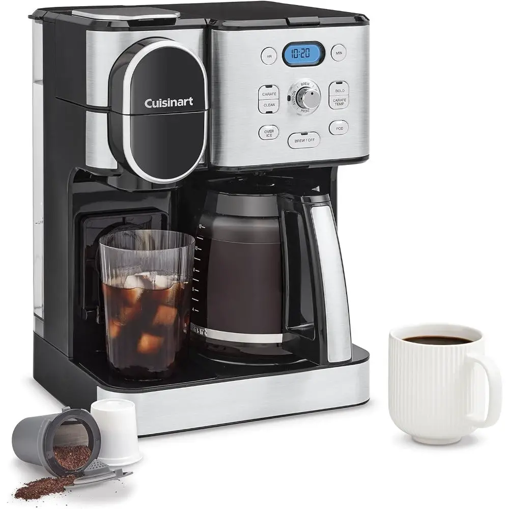 12-Cup Glass Carafe Espresso Coffee Maker Automatic Hot & Iced Coffee Maker Single Server Brewer Machine Electric Kitchen Home