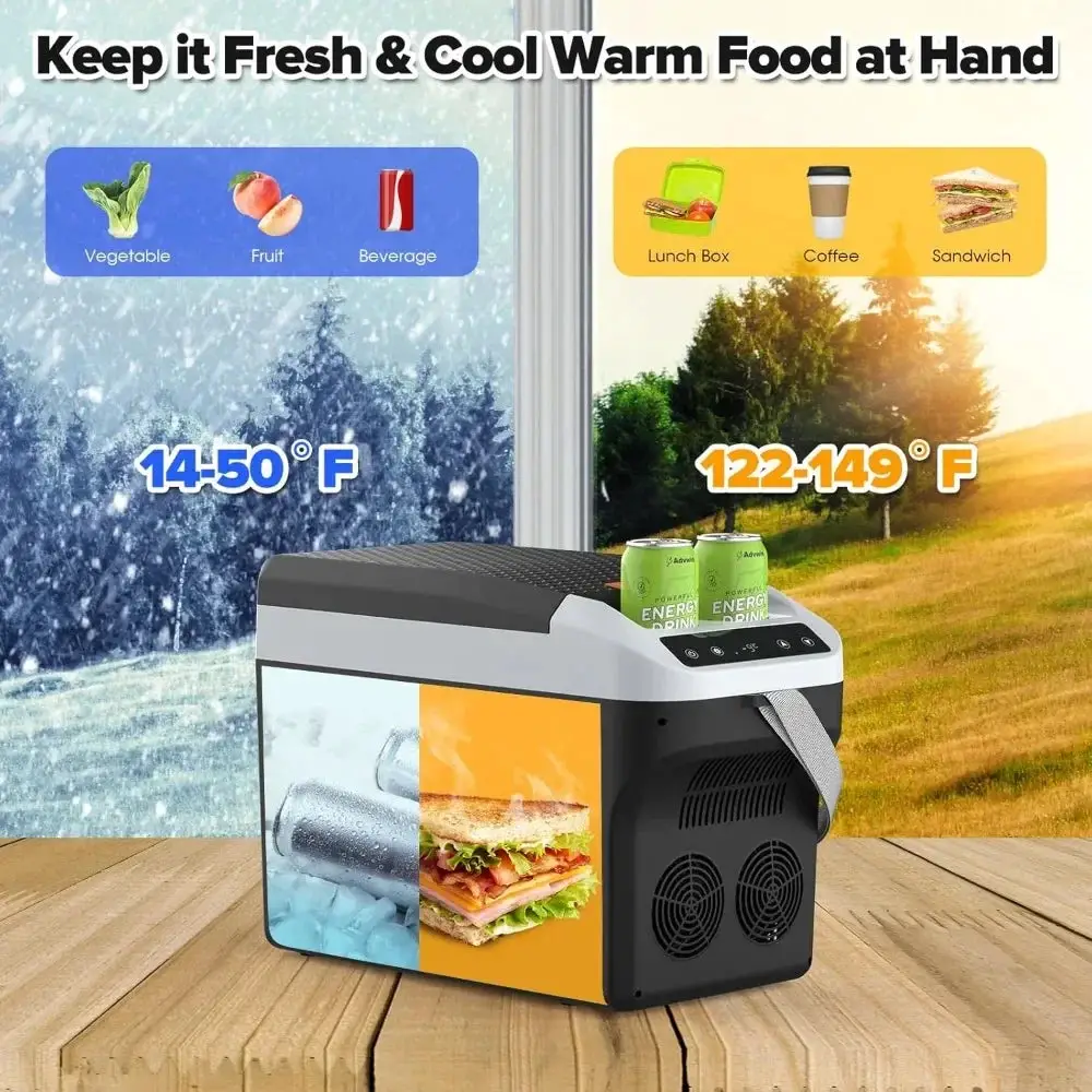 12V car refrigerator 23Quart (22L) electric cooler/heater, plug-in car cooler, with 110V AC household power cord