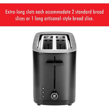 2 Long Slot Toaster, 4 Slices with Extra Wide 1.5" Slots for Bagels, 7 Toast Settings, Even Toasting, Reheat, Cancel, Defrost