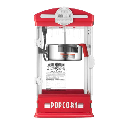 Popcorn Machine - Old Fashioned Popcorn Maker with 4-Ounce Kettle, Measuring Cups, Scoop and Serving Cups (Red)