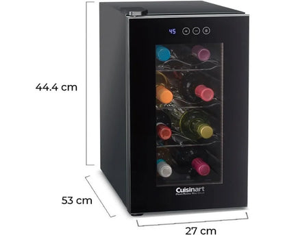 8-Bottle Private Reserve Wine Cellar, Wine Cooler Refrigerator, LED temperature display Touchscreen controls, Black