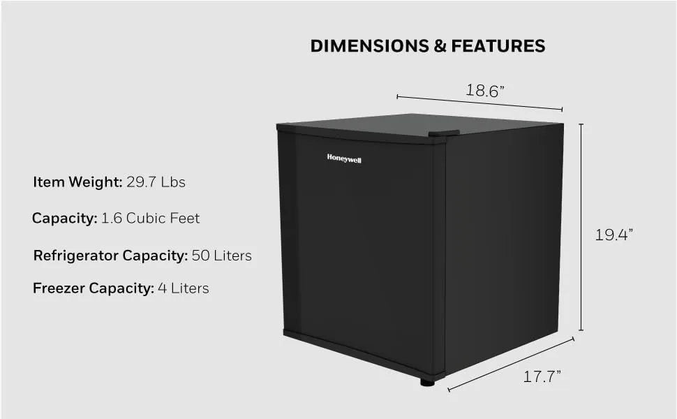 Compact Refrigerator 1.6 Cu Ft Mini Fridge with Freezer, Single Door, Low noise, with Adjustable Temperature Settings, Portable