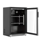 20-calowa lodówka na napoje ze szklanymi drzwiami, 120-puszek mini lodówka z niebieskim światłem LED do piwa, 36-50°F pod chłodnicą, automatyczne rozmrażanie