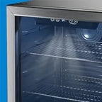 Lodówka i chłodziarka na napoje - 120 puszek Mini lodówka ze szklanymi drzwiami na napoje gazowane, piwo lub wino - z regulowanymi, wyjmowanymi półkami
