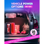 Mini lodówka, 4 litry/6 puszek mała lodówka z przyciemnianym światłem LED, AC/DC termoelektryczna chłodziarka i podgrzewacz mini lodówka do gier
