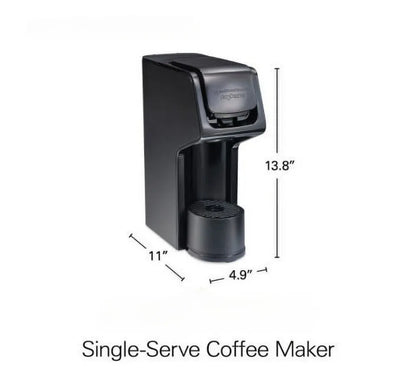 Single-Serve Coffee Maker, Black, Capacitive-Touch Controls, Compatible with Pod Packs and Grounds, 14 oz