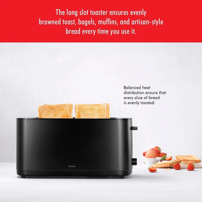 2 Long Slot Toaster, 4 Slices with Extra Wide 1.5" Slots for Bagels, 7 Toast Settings, Even Toasting, Reheat, Cancel, Defrost