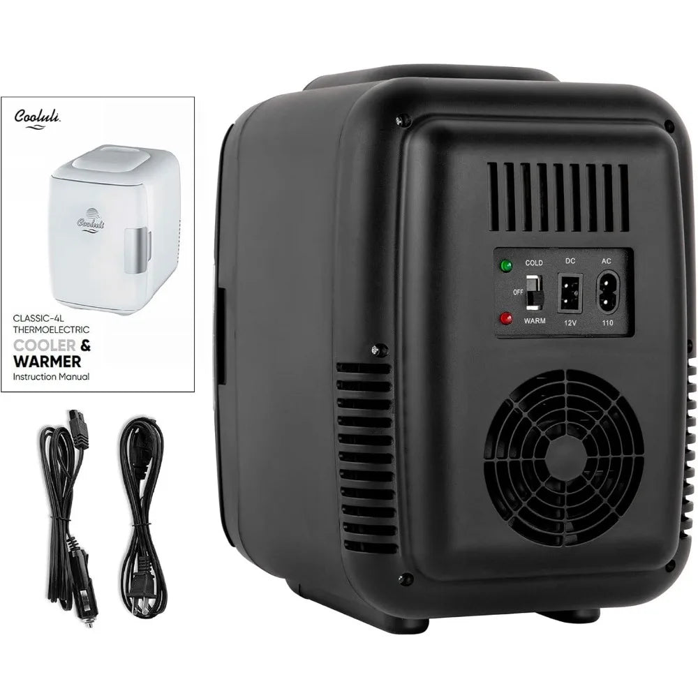 Mini lodówka do sypialni - samochód, biurko i pokój w akademiku, przenośna 4L/6 puszek elektryczna wtyczka chłodziarka i podgrzewacz, mała lodówka