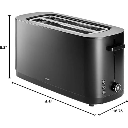 2 Long Slot Toaster, 4 Slices with Extra Wide 1.5" Slots for Bagels, 7 Toast Settings, Even Toasting, Reheat, Cancel, Defrost