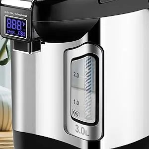 Digital Water Boiler and Warmer, 3L Electric Hot Water Dispenser w/ LCD Display, Rotating Base, Auto Shut Off, Safety Lock