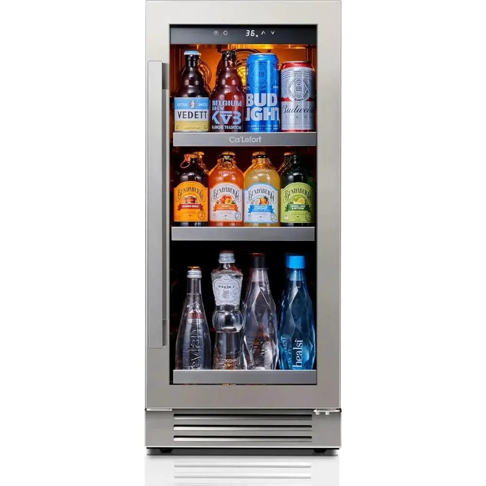 Independent 15 inch beverage refrigerator, capable of storing 100 cans of beverages. Refrigerator 34 ° F -54 ° F