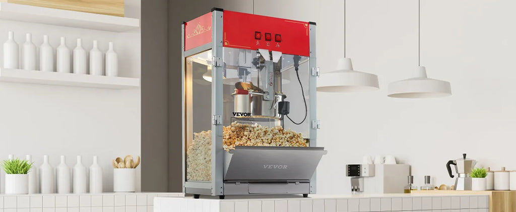 Komercyjna maszyna do popcornu, czajnik 12 oz, 1440 W, maszyna do popcornu na blacie, do 80 filiżanek na partię, z 3-przełącznikowym sterowaniem, czerwona