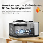 1.6 Quart Ice Cream Maker Machine with Built-in Compressor, Fully Automatic and No Pre-freezing, Frozen Yogurt, Keep-cooling