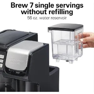 Single Serve & Full 12c Pot Coffee Machine Espresso Coffee Maker Compatible With K-Cup Pods or Grounds Black - Fast Brewing Home