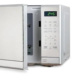 Microwave with 10 Power Levels, 700W with Digital Display, Countertop Microwave with Child Safety Door Lock, Programmable