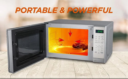 Microwave with 10 Power Levels, 700W with Digital Display, Countertop Microwave with Child Safety Door Lock, Programmable