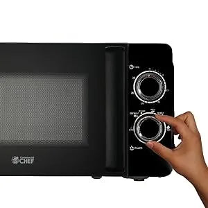 Black Microwave, with Rotary Switch Knob, 700W Countertop Small Microwave, with Microwave Turntable Plate, 6 Level Power